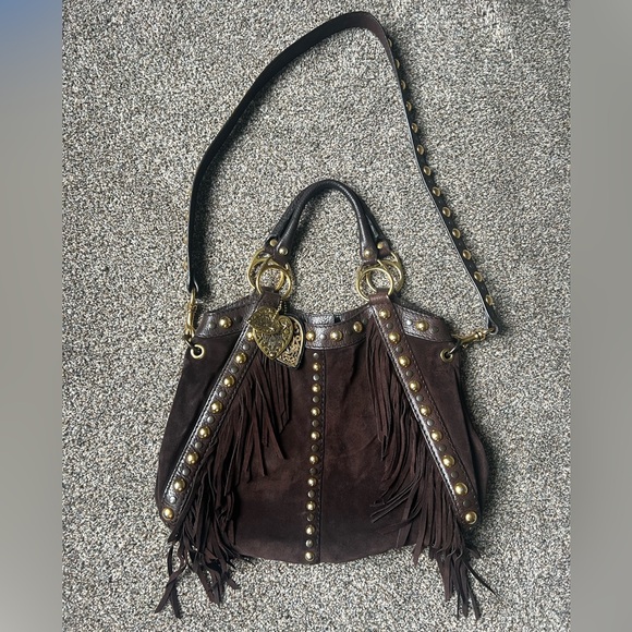 Gucci Authentic Brown Suede Babouska Fringe Tote with Crossbody Strap - Picture 1 of 11